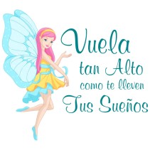 Vinilos frases motivadoras hada vuela alto